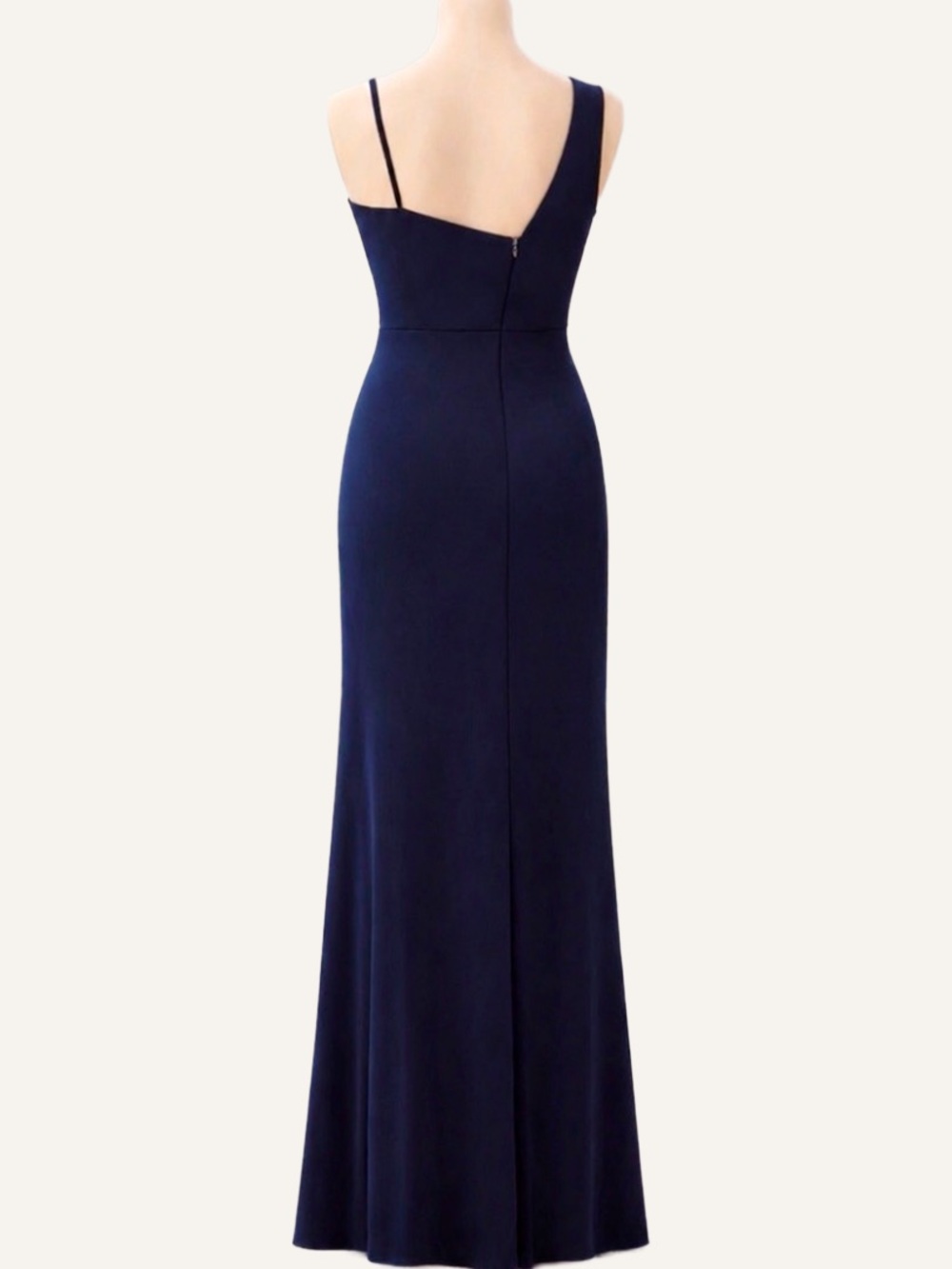 NWT Xscape Navy V Neck Spaghetti Strap Slit Gown Formal Prom Dress 10 MSRP $278 - Picture 2 of 3